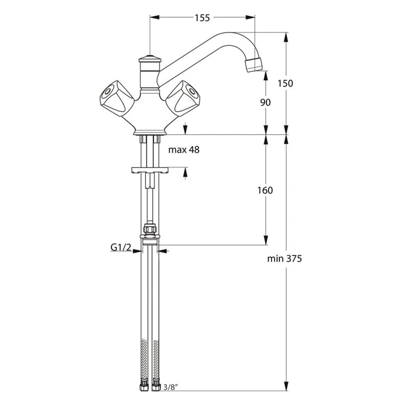 Brma Standard Hndvask-/brusearmatur