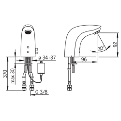 Oras Electra berringsfri. hndvaskarmatur med regulerbar temperatur